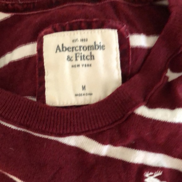 abercrombie & fitch red white stripe sweater size medium womens never worn nwot - Picture 3 of 3